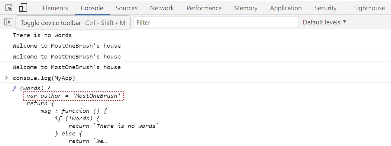 console.log로도 해당 변수와 값을 찾을 수 있는데 왜 private 변수라고 할까요?
